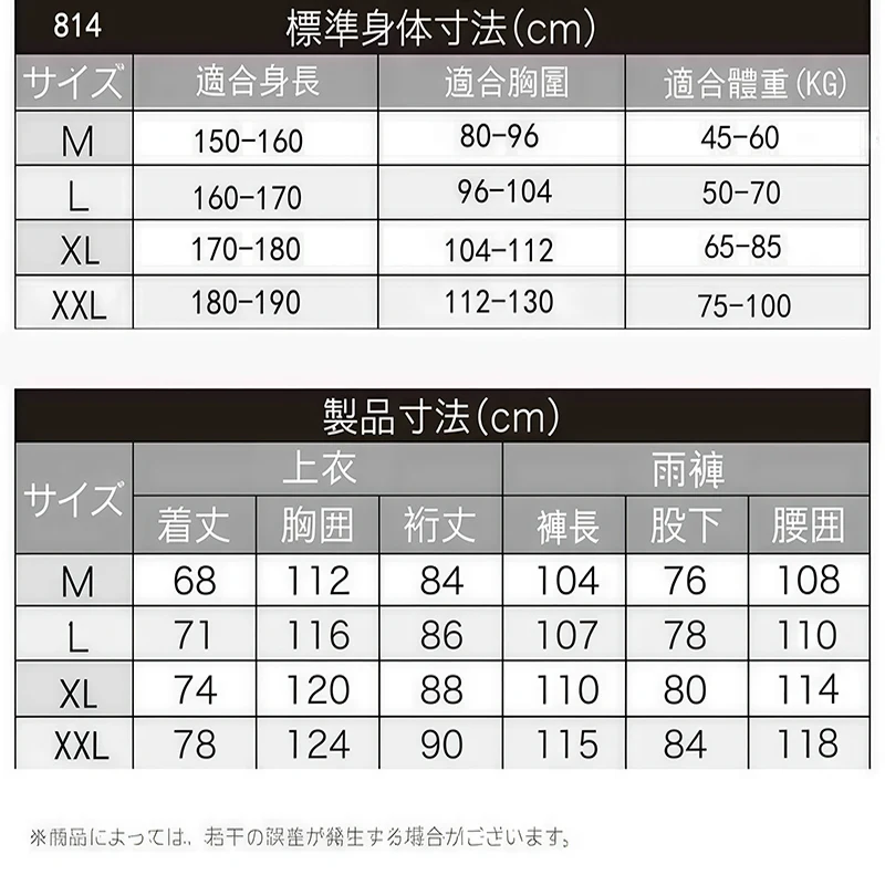Brand Japanese-Style Loose-Fitting Large-Size Backpack Raincoat Set, Comfortable Outdoor Hiking and Cycling Rainproof Fishing Clothing