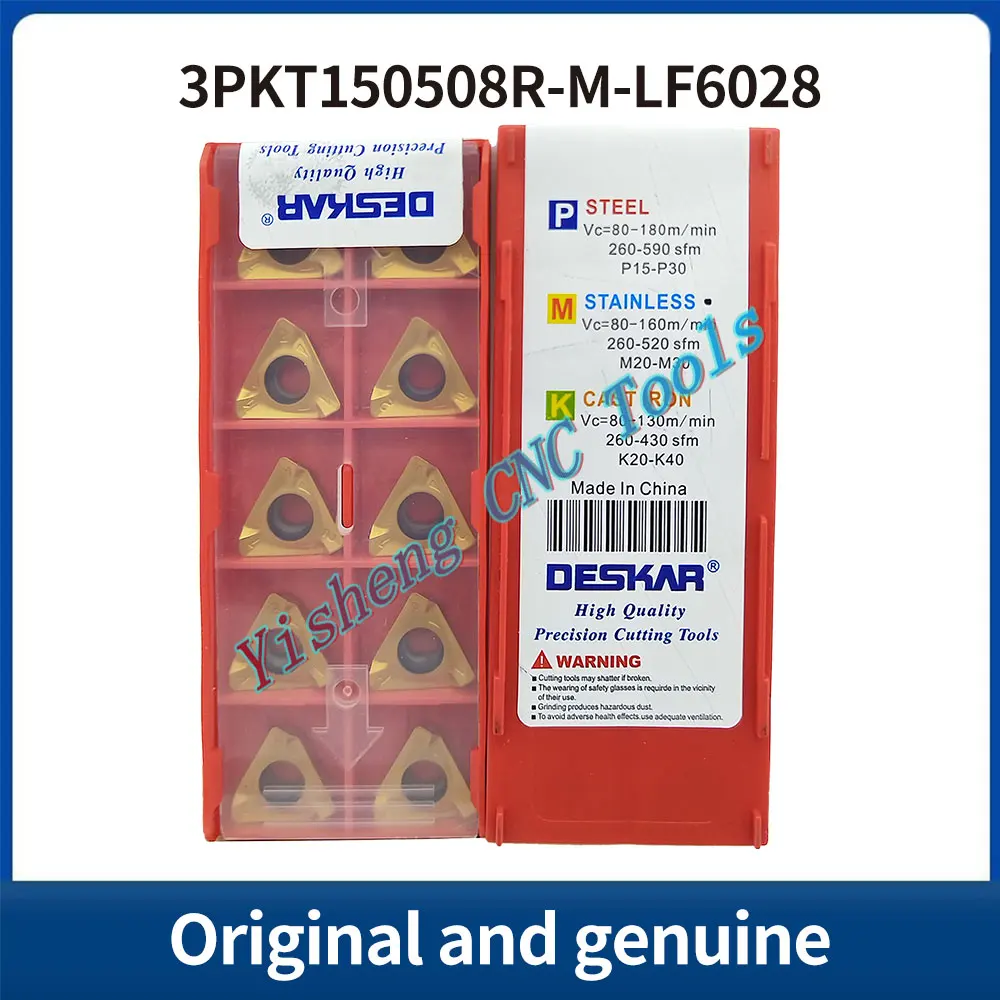

DESKAR 100% оригинал 3PKT100408R-M LF6028 3PKT150508R-M режущий инструмент с ЧПУ, твердосплавная вставка со сменной резьбой