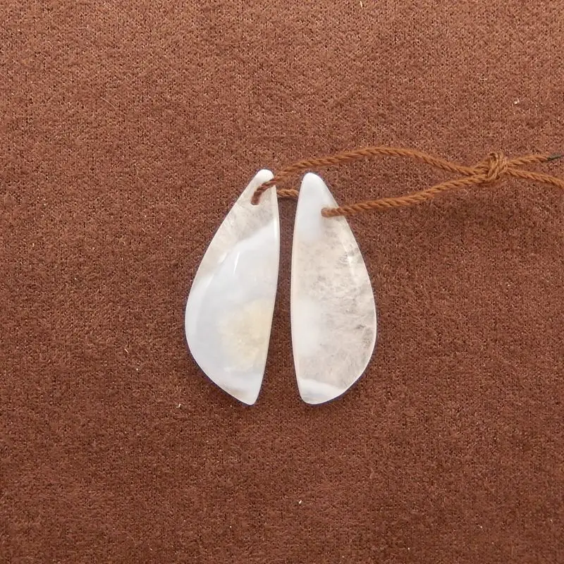 

Пара серег в форме лепестка из синего кружева с агатом, ювелирные изделия из натурального сине-белого драгоценного камня с узорами в облаке 26x10x4 мм-2,5 г