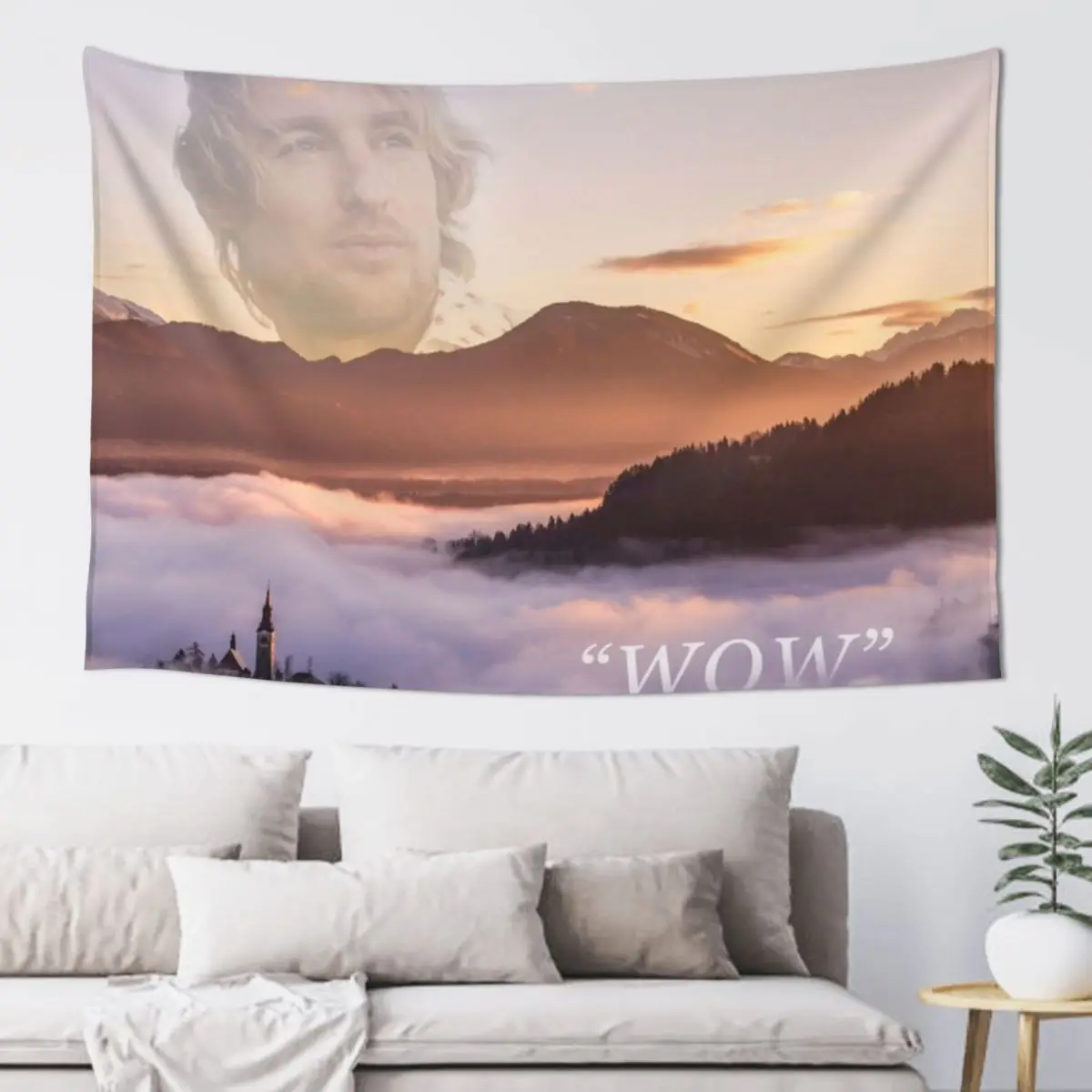 WOW - Owen Wilson Tapestry Carpet Wall Outdoor Decor Tapestry