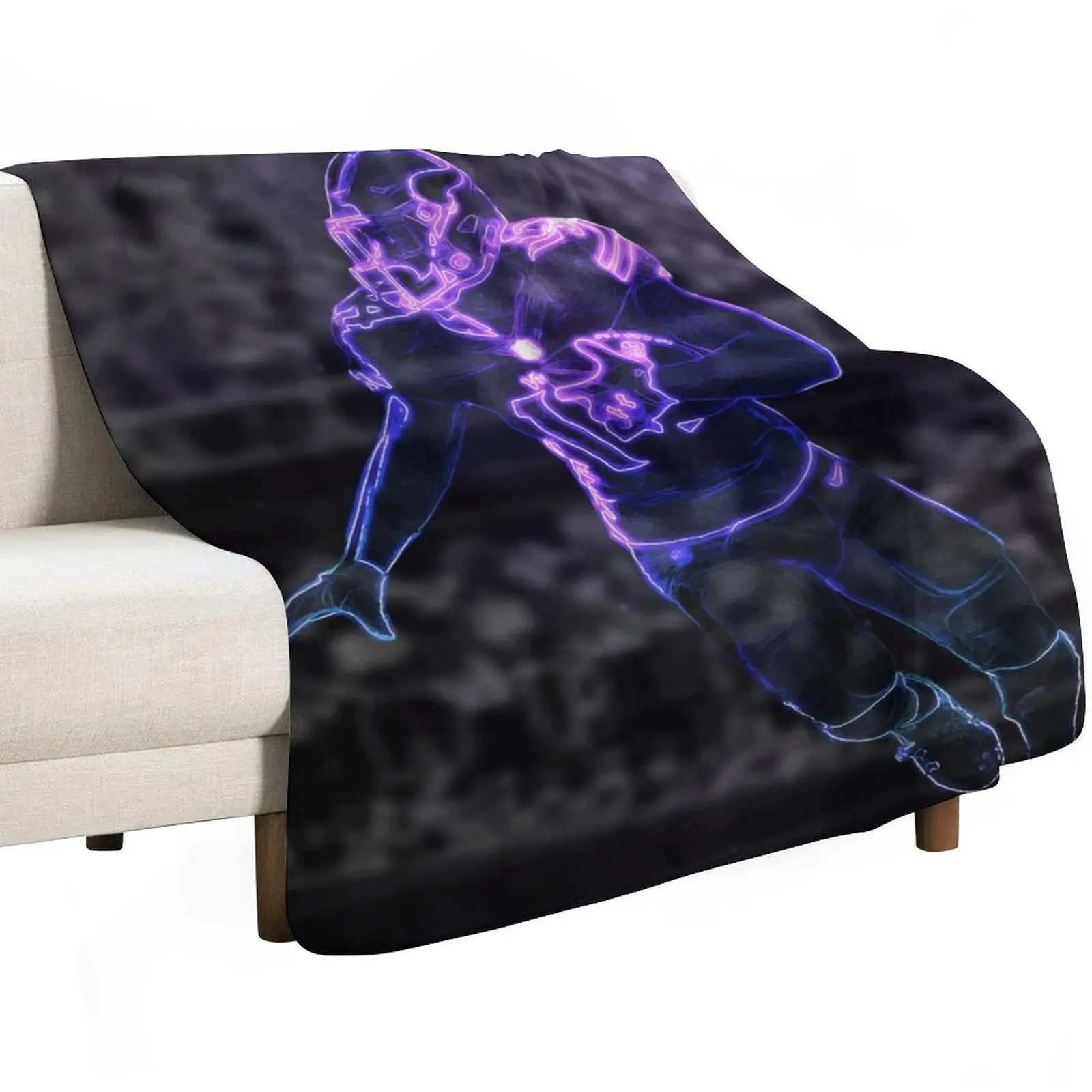 Stefon Diggs Glow Artwork Throw Blanket Travel Single Blankets For Bed Flannel Decorative Throw for sofa Blankets