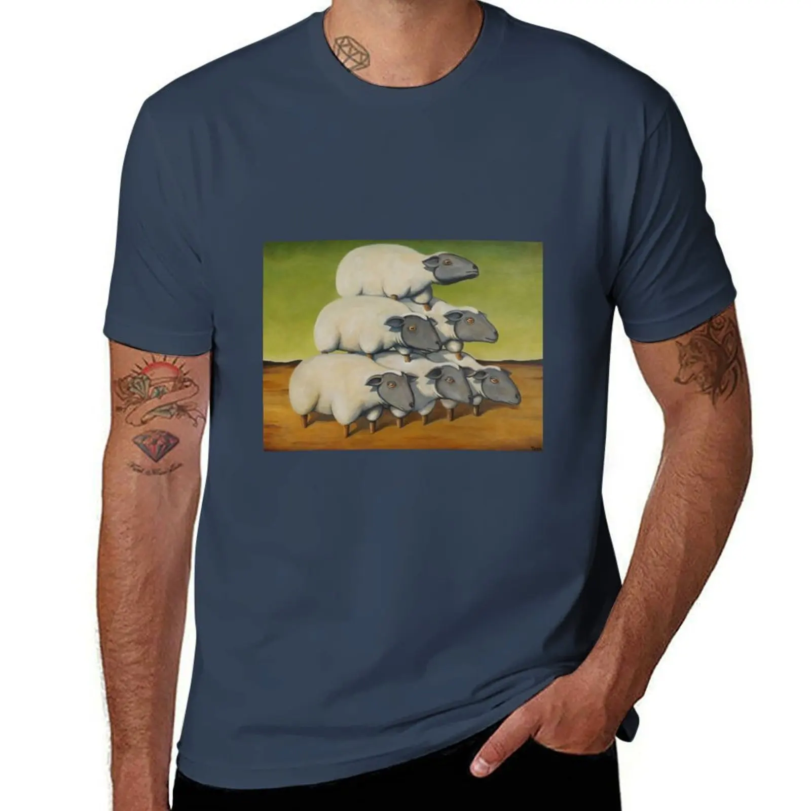 

Sheep Stack T-Shirt Stain Resistant Casual Tee
