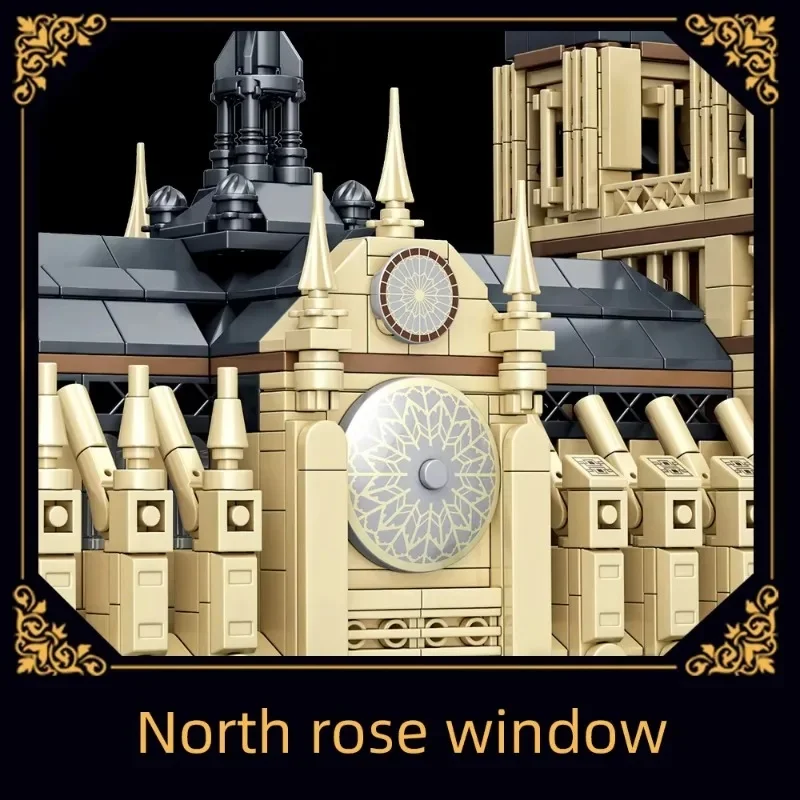 1575 elementów Notre Dame De Paris Church Architecture Building Blocks Toy Set Assembly Bricks Model z LED Desktop Decoration Gifts