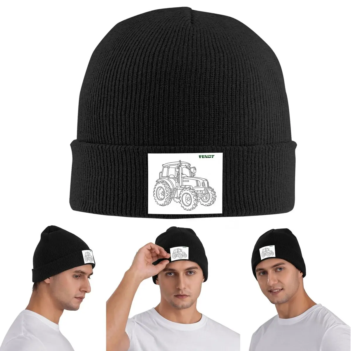Fendt Tractor Warm Knitted Cap Winter Knit Bonnet Hat Skullies Beanies Hip Hop Caps for Unisex