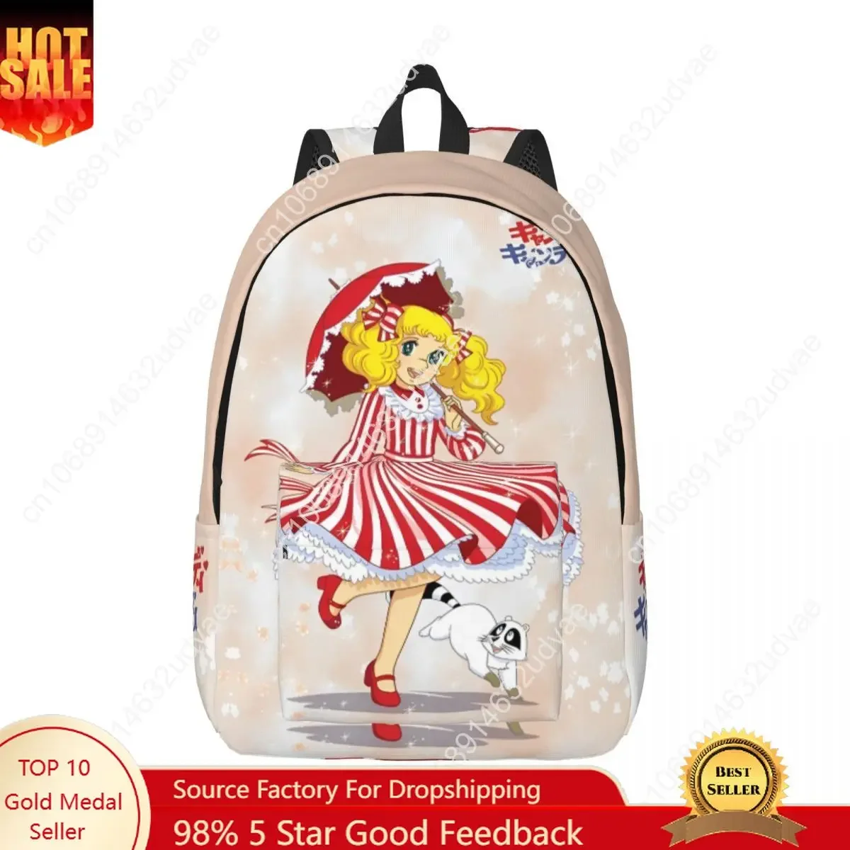 Candy Candy Manga Anime Cute Backpack for Men Women Cool High School Business Daypack Kawaii Japanese College Shoulder Bag Gift