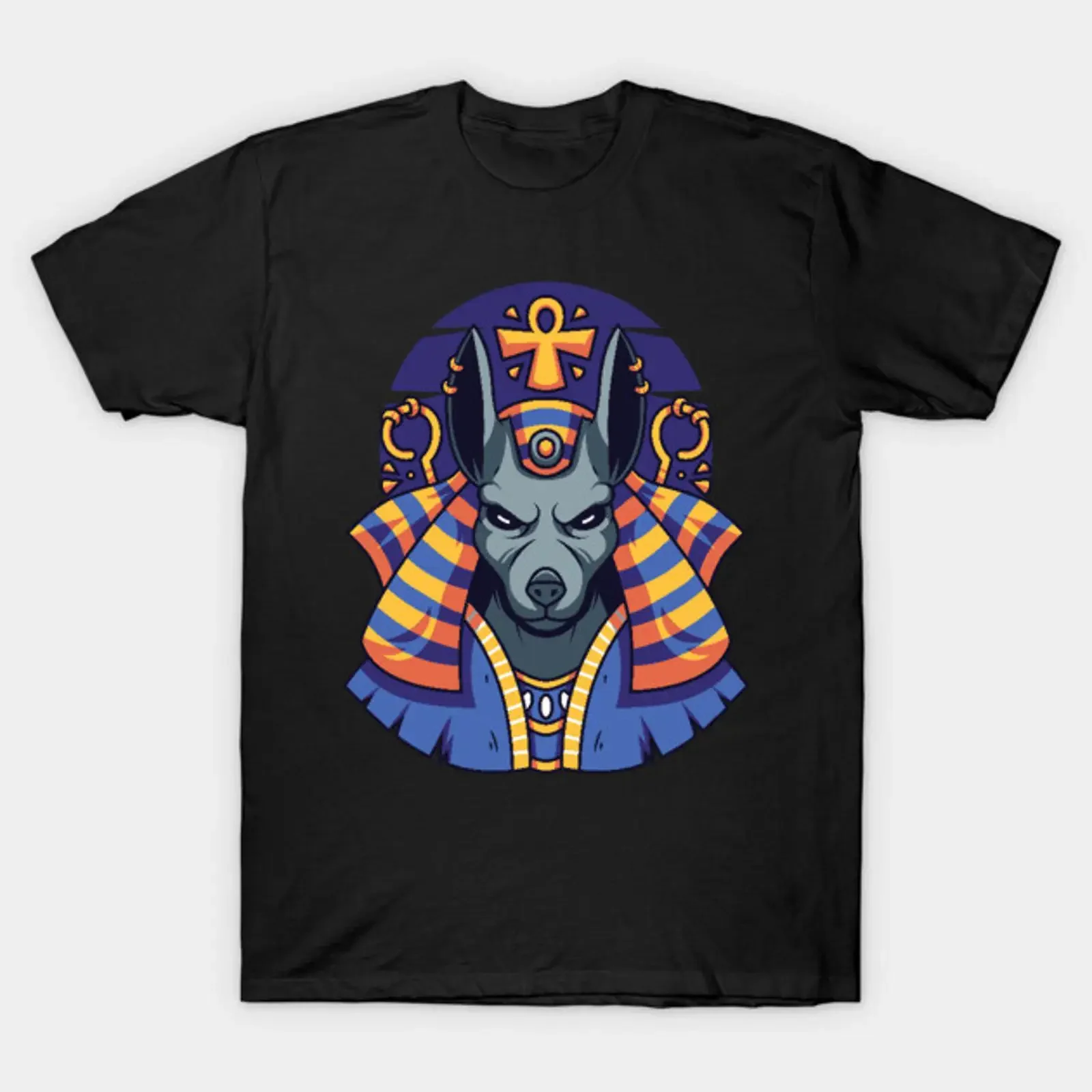 Anubis T Shirt vintage Washed Casual fashion streetwear Stretched Unisex designer clothes graphic Soft Slightly Comfortable