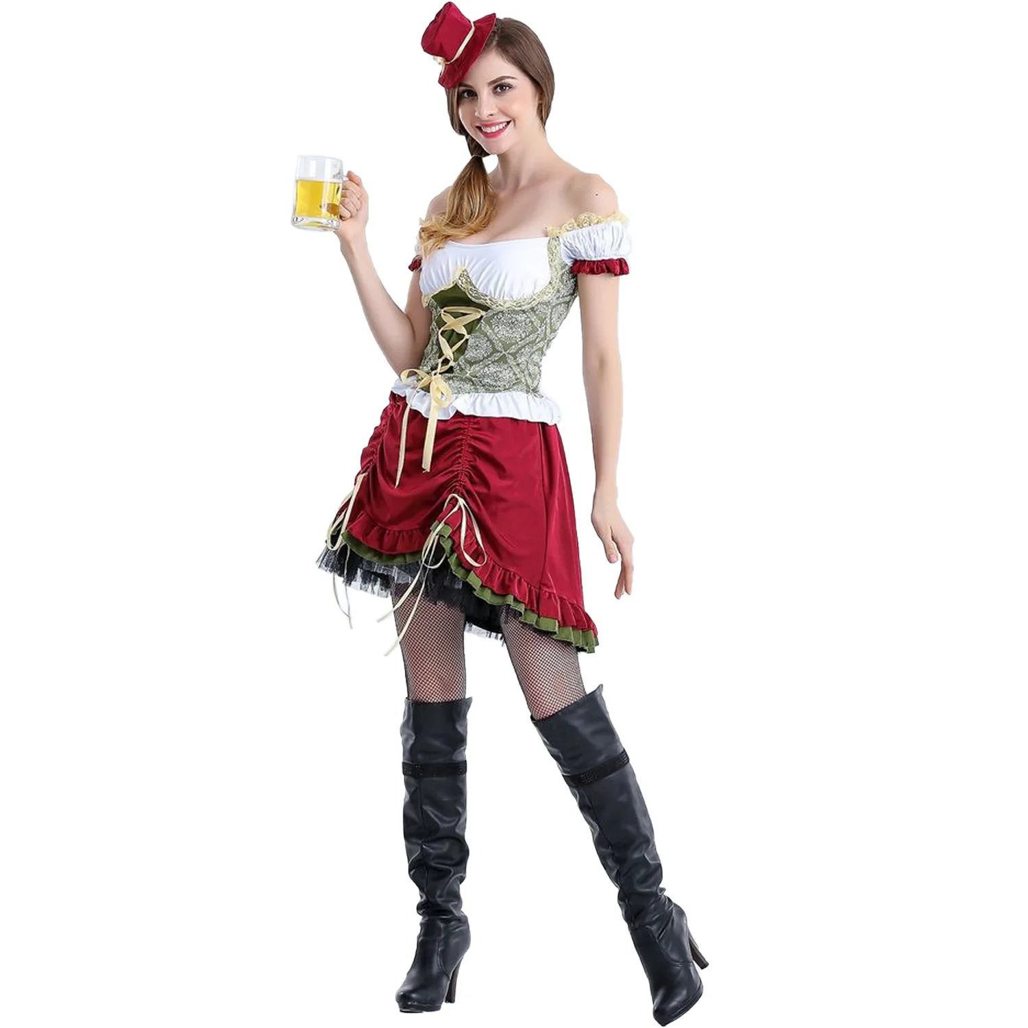 

Adult Women's Oktoberfest Irregular Dress Costume Barmaid Maid Uniform Cosplay Work Bavaria Costume Stage Performance Costume