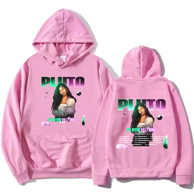 PLUTO WORLD Tour 2025 Hoodies Mode Zanger Grafische Afdrukken Sweatshirts Lange Mouw Herfst Truien Met Capuchon Streetwear Vrouwen