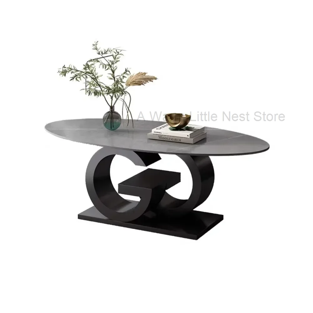 Nordic Luxury Coffee Tables Designer Living Room Large Waterproof Coffee Tables Oval Floor Meubles De Salon Home Decoration