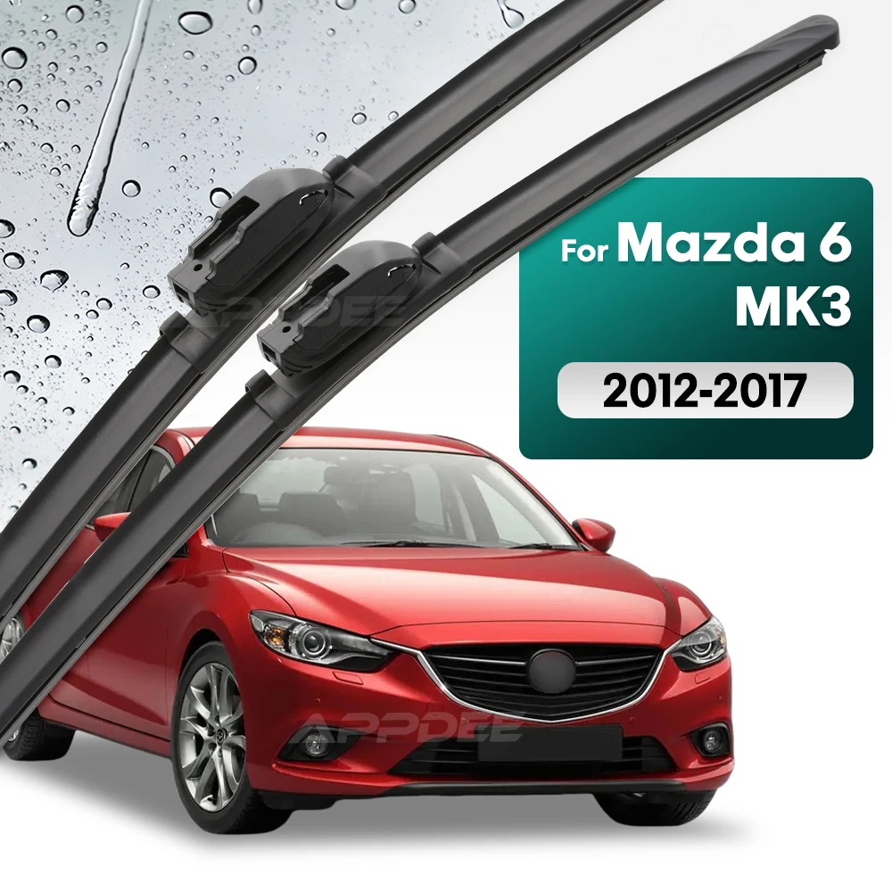 

Silicone & rubber Front Wiper Blades Set For Mazda 6 GJ1 GL MK3 2012 - 2017 Windshield Windscreen Window Brush 24"+18"