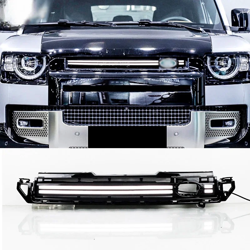 

DRL For Land Rover Defender L663 2020 - 2023 Accessories LED Daytime Running Lights Car Engine Cover Decoration Light Grill