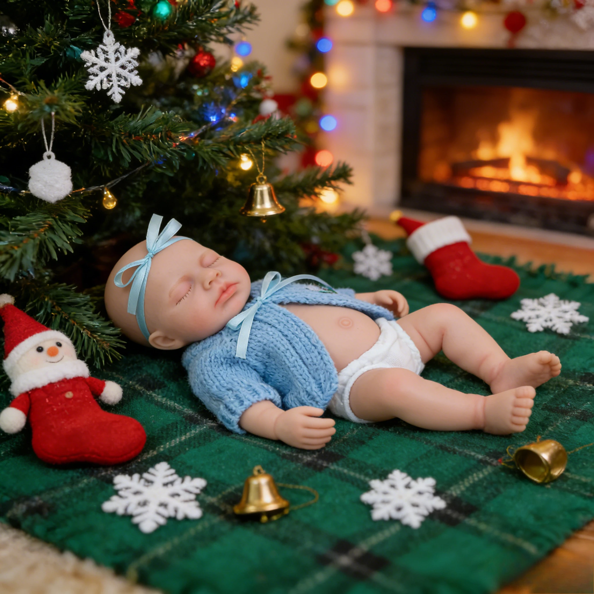 Boneca reborn de silicone platinado super macio de 12 '' Loulou – elástico flexível, estilo acordado realista |   Presente infantil de Natal