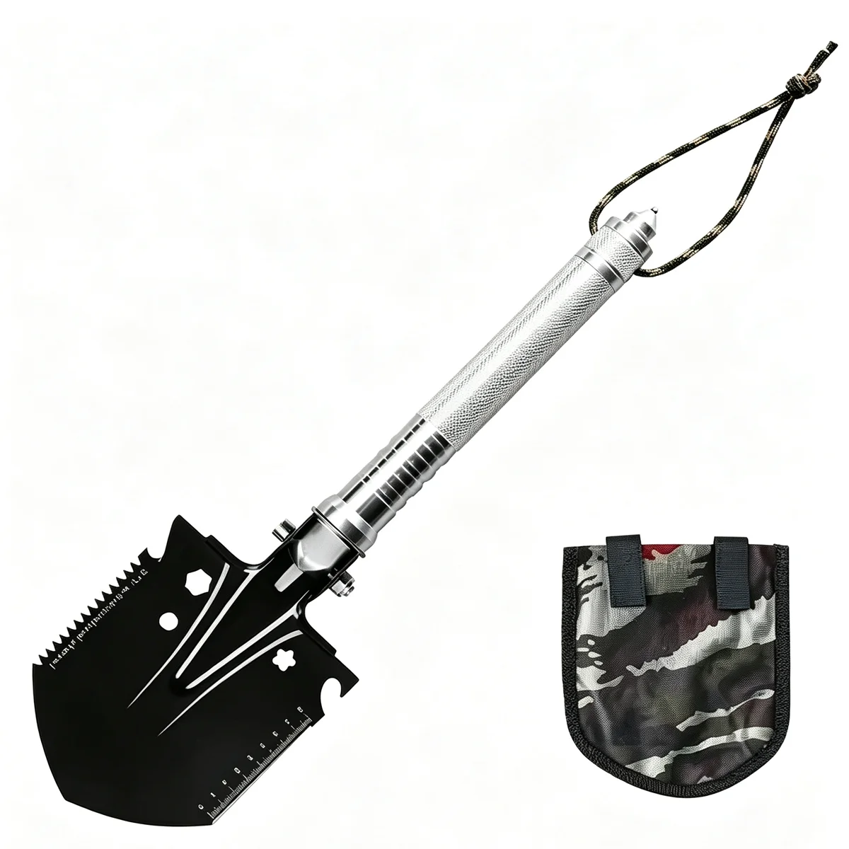 Folding Rescue Shovel Multi-Camping Shovel High-Carbon Steel Shovel Compact Digging Tool Hiking Camping Off-Road Adventures