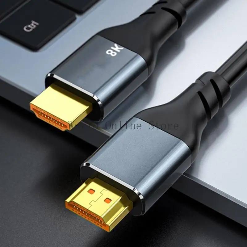 HDTV 2.1 Cable 8K@60Hz 2K@144Hz ذكر إلى ذكر عرض الفيديو الكابل لـ HDTV المحمول أجهزة الكمبيوتر الكمبيوتر 87HC