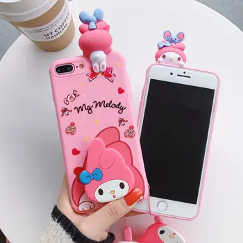 Pro iPhone 16 15 14 13 12 mini 11 Pro X XS Max XR 6 6S 7 8 Plus SE2 3D Melody Hello Kitty držák telefonu pouzdro na krk 8 nejlepší prodej Kryt na telefon Hello Kitty - №1