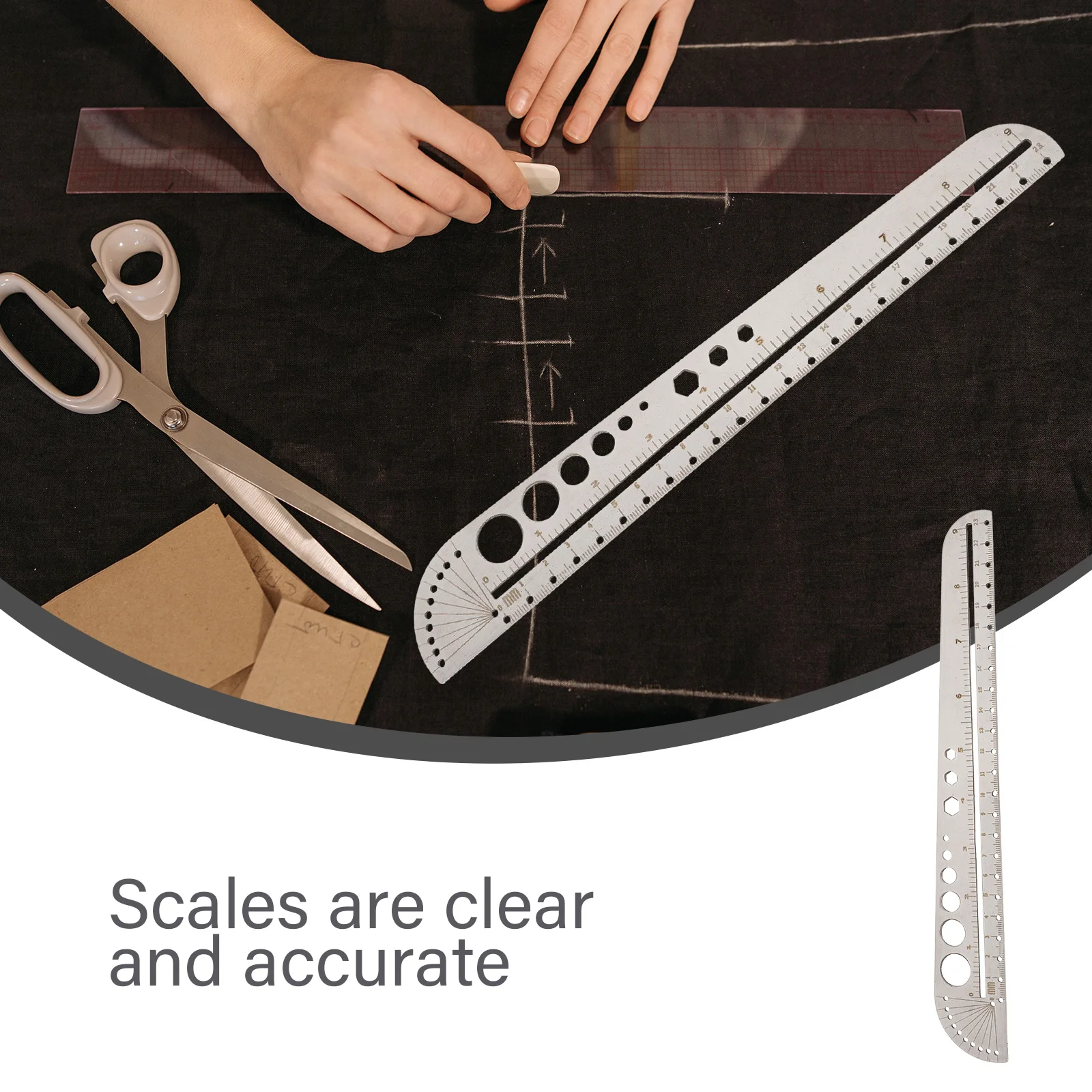 

Multipurpose Ruler Stainless Metric St Measuring Drawing Office School Accessory