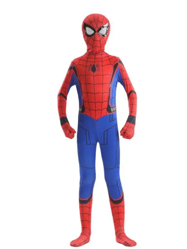 ชุดคอสเพลย์สไปเดอร์แมนสำหรับเด็ก ชุดรัดรูปสำหรับฮาโลวีน ชุดฮีโร่ไมล์ส วัสดุ PU สำหรับการแสดง