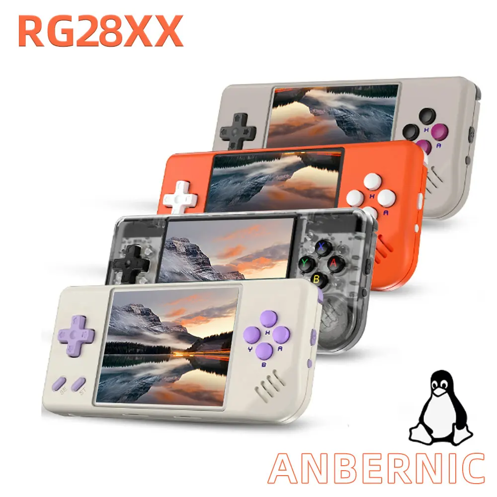 ANBERNIC RG28XX Retro Handheld Game Console 2.83-inch IPS Screen Linux OS Built-in 3100mAH Battery PSP Birthday Gift