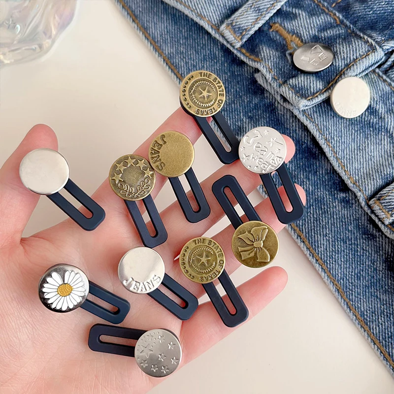 Jeans Waist Adjustment Buckle, Extended Removable Button, Random Delivery