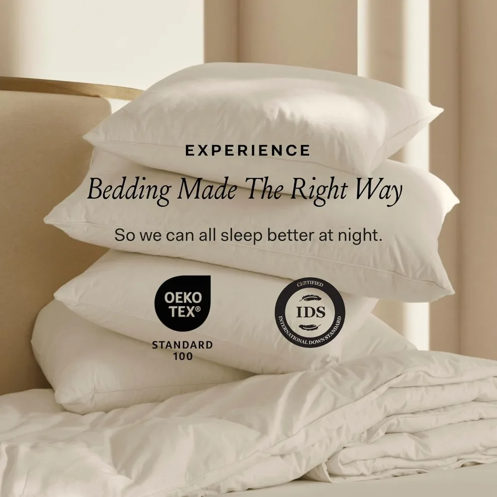 Almofada de câmara Boll & Branch Down – Macio, king size – Refrigeração naturalmente, conforto e suporte premium – sem crueldade