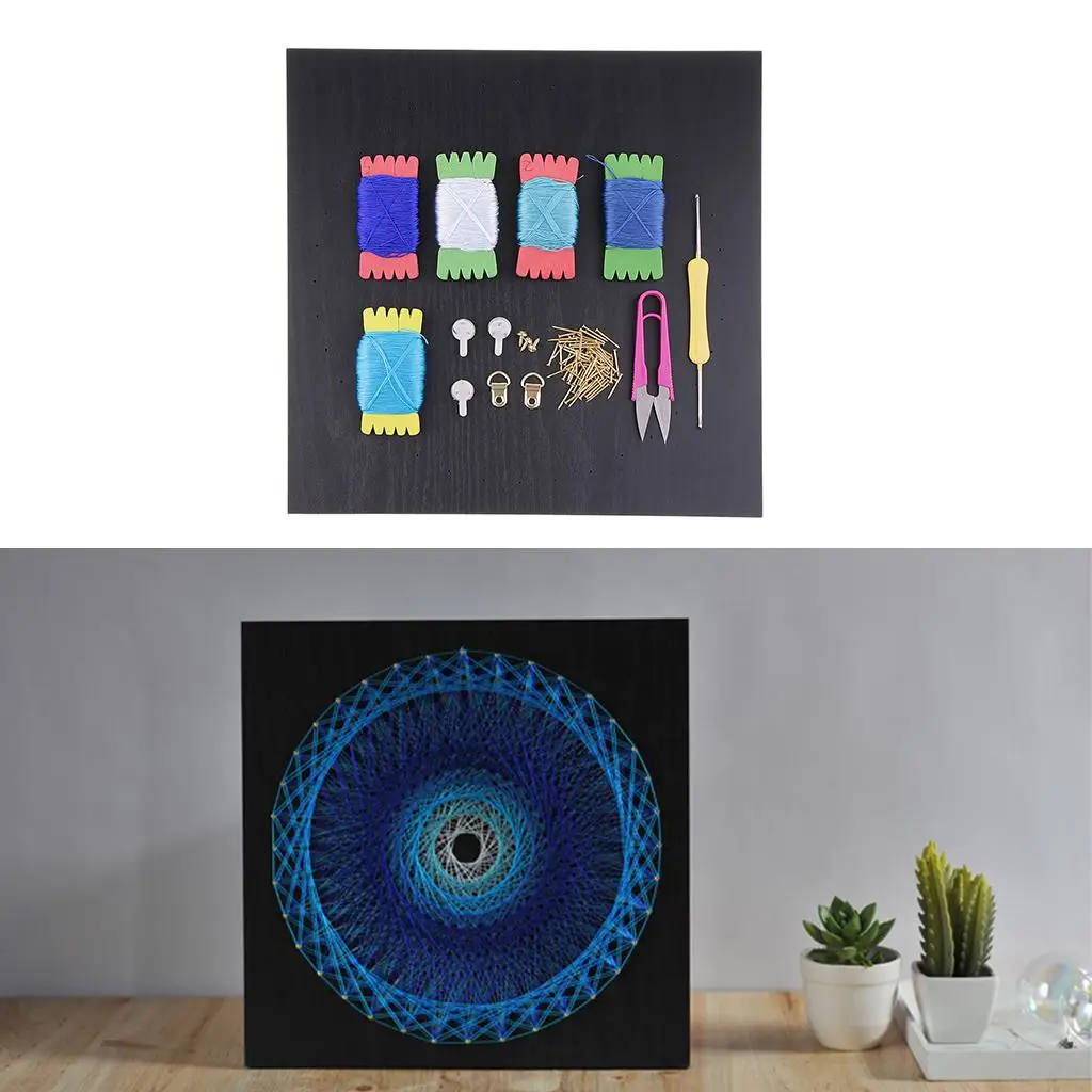 Wooden Craft Bird Nest String Art Kit DIY Winding Painting Hobby Creative Work Set for Home Office Decor view 5