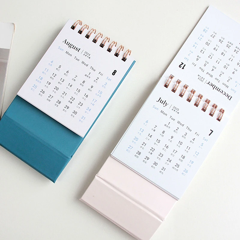 2025 Desk Calendar Cute Daily Planner Simple Solid Color Calendar Learning Goal List To-Do List Home Office Supplies