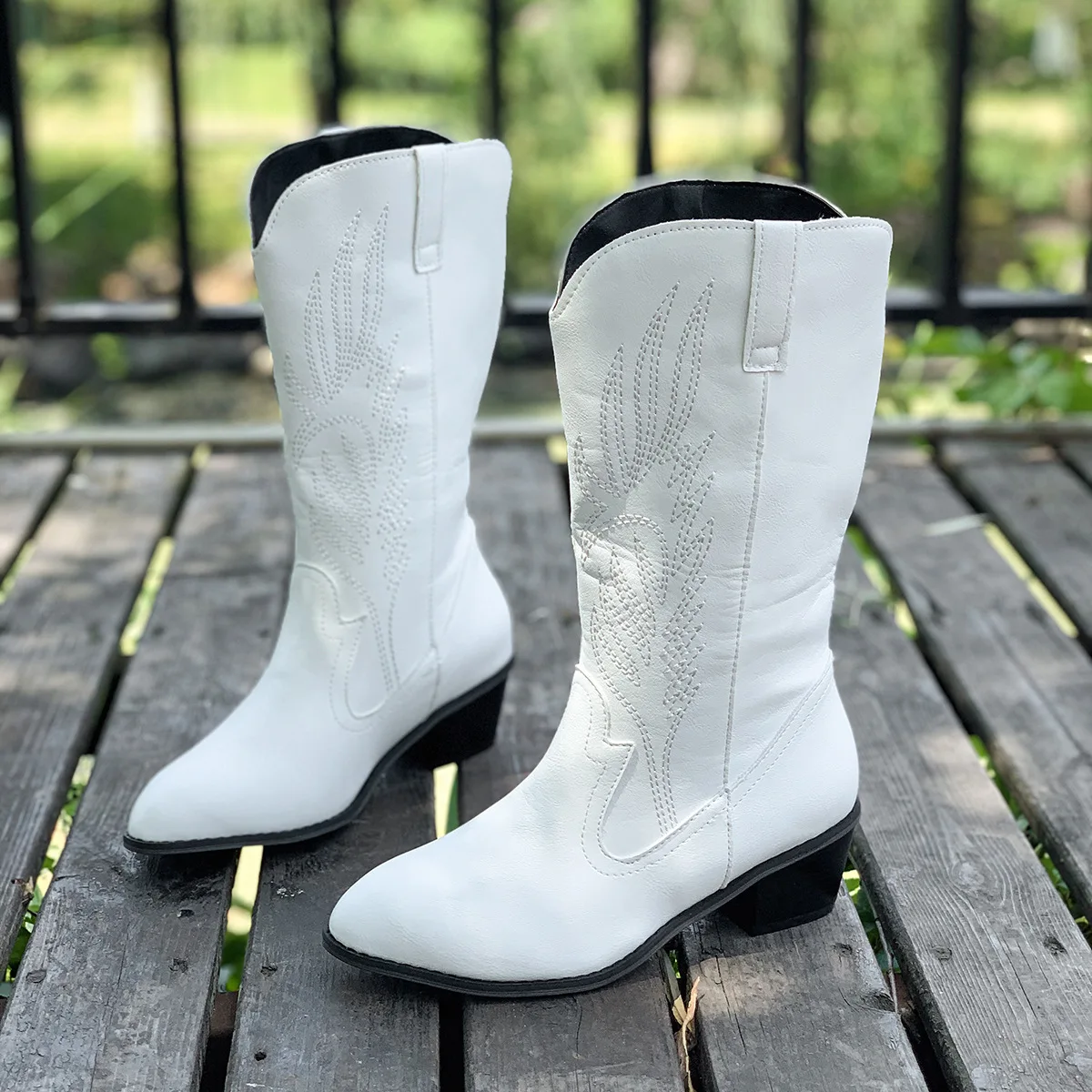 Modne buty wsuwane damskie eleganckie grube podeszwy długie buty rycerskie kowbojskie buty gotyckie kowbojskie buty dla kobiet