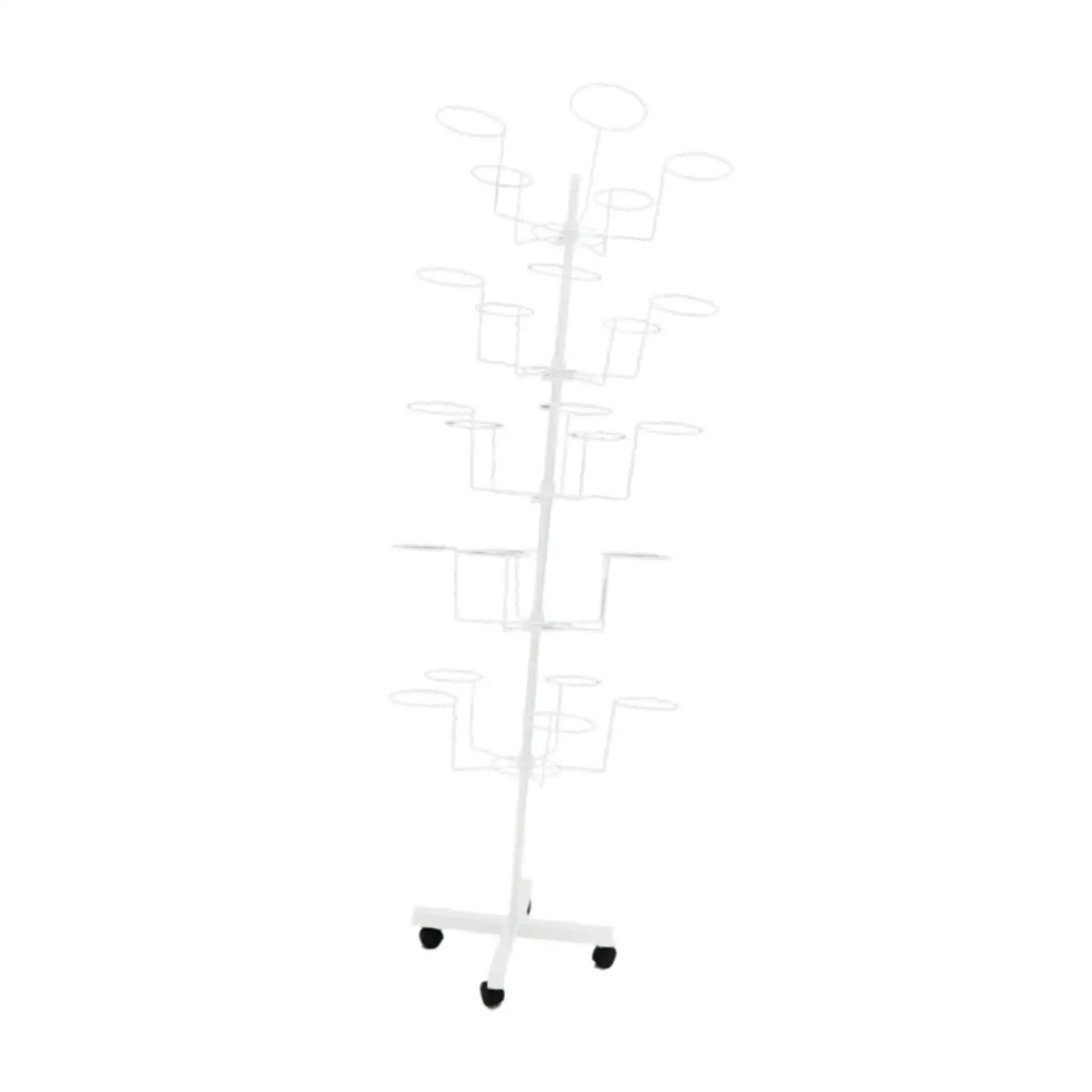 

Floor Standing Hat Display Rack Cowboy Hat Rack Heavy Duty 5 Tiers Rotating Cap Holder Display Stand for Retail Shopping Mall