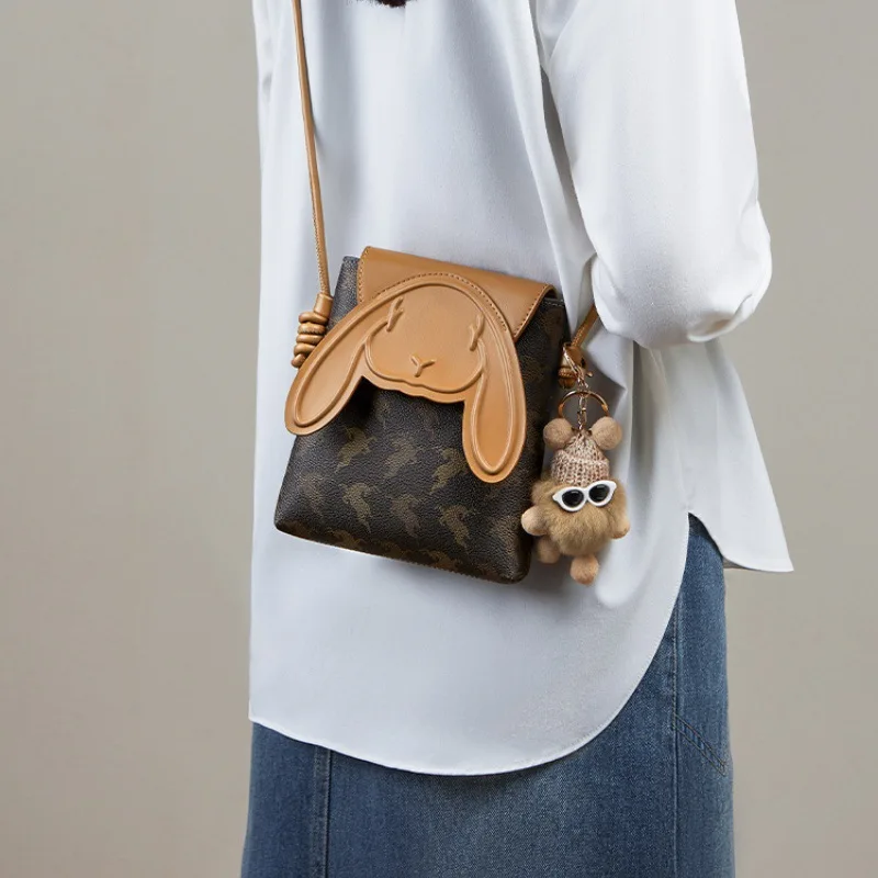

Women's Crossbody Phone Bag2026New style small women's crossbody bag，Printed Casual Shoulder Bag，Mini Bag，Cute Awkward Bunny Sha