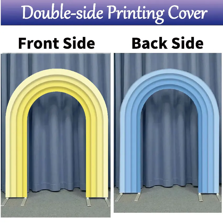 Custom Printing Cloth Cover Hollow Out Open Space Arch Backdrop Stand Made of Aluminum Wedding Background Decor Birthday Party