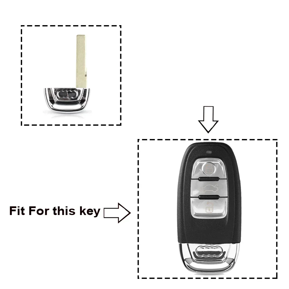 Dandkey 1PCS For Audi A4l A3 A4 A5 A6 A8 Quattro Q5 Q7 A6 A8 Remote Key Shell Fob Replacement Uncut Blank Insert HU66 Blade Case