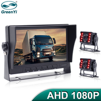 GreenYi 7 inch IPS Vehicle Sunshade Monitor AHD1920x1080P IR Night Vision Truck Rear View Camera For Car Bus