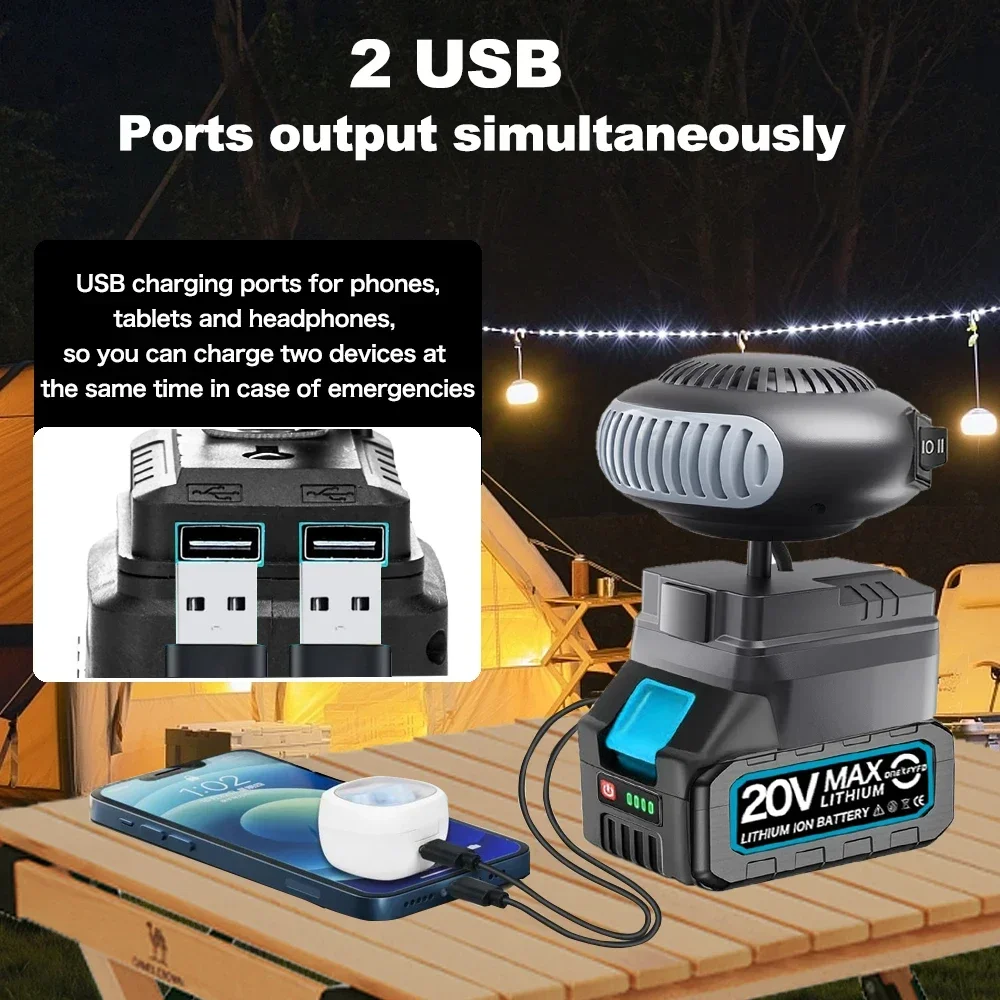 Heater Cold Defrosting Car Snow Demister Warm Wind Rotation Heating Fan for 18V Lithium-Ion Battery Indoor Outdoor Warmer