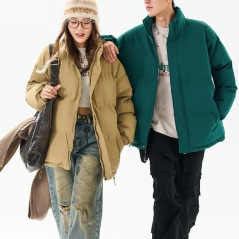 

Female Down Puffer Coats Winter Stand Collar Parkas Women Solid Thick Warm Cotton Padded Jackets Outerwear Chaquetas Parka Mujer