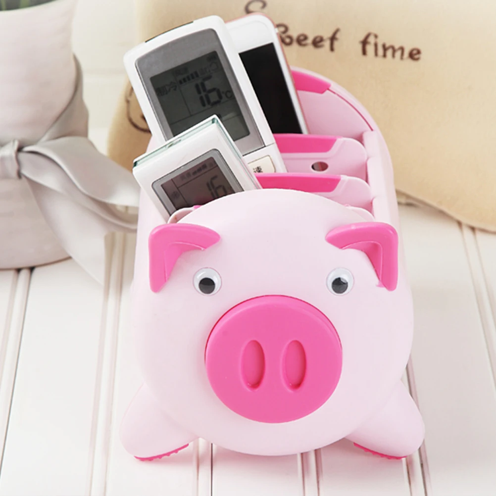 

Office Desk Organizer Desktop Storage Box Creative Pig Design Plastic Holder 21x12x115cm Removable Compartments for Pen Pencil