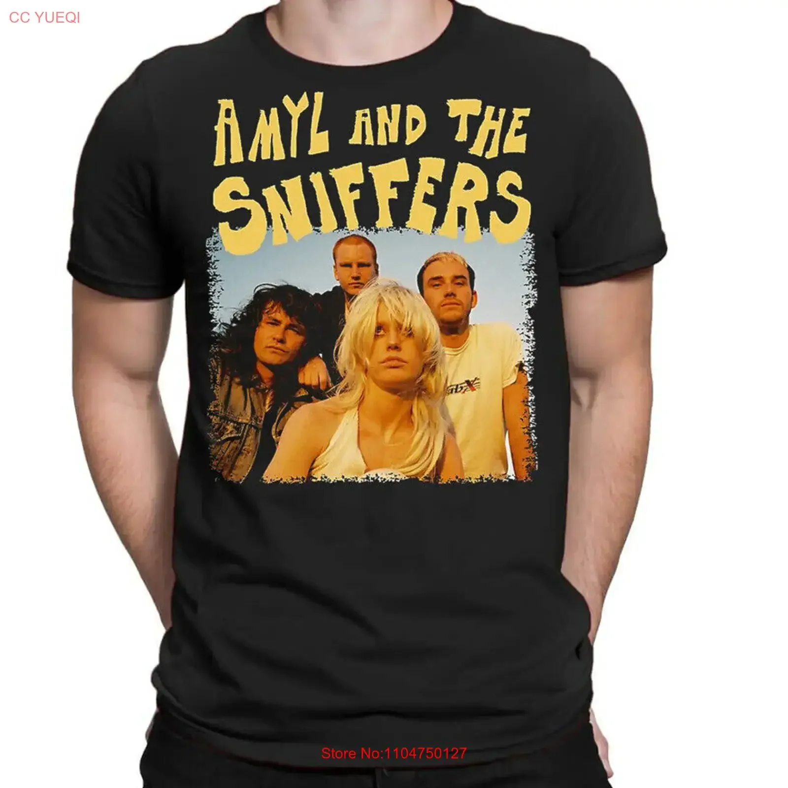HOT NEW Amyl and the Sniffers band ARTWORK black T shirt All sizes 1F1816 vintage Washed Top For Everyday Wear Casual