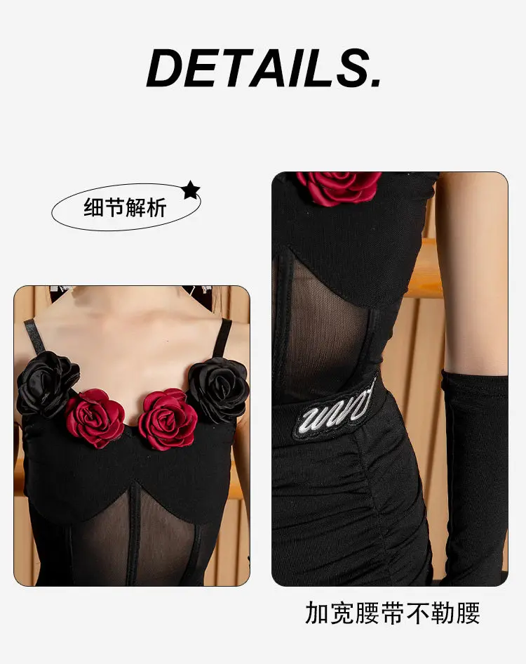 

2026 New Model Latin Dance Costume Girls' High-End Dance Practice Suit Training Suit, Children's Performance Suit, Dance Costume