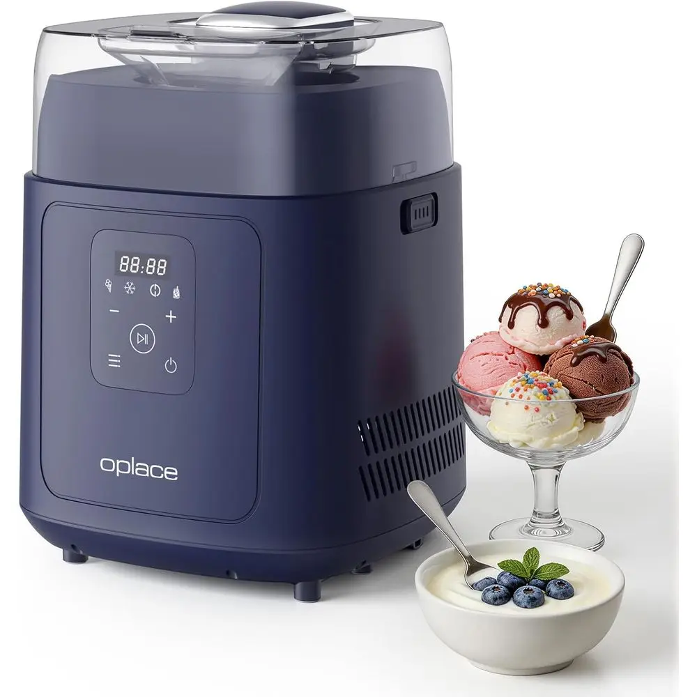 

4-in-1 Compror Ice Cream Maker (1.0Qt), No Pre-reezing, Automatic Yogurt Maker, Gelato Sorbet rozen Yogurt Sot Serve hine, Compa