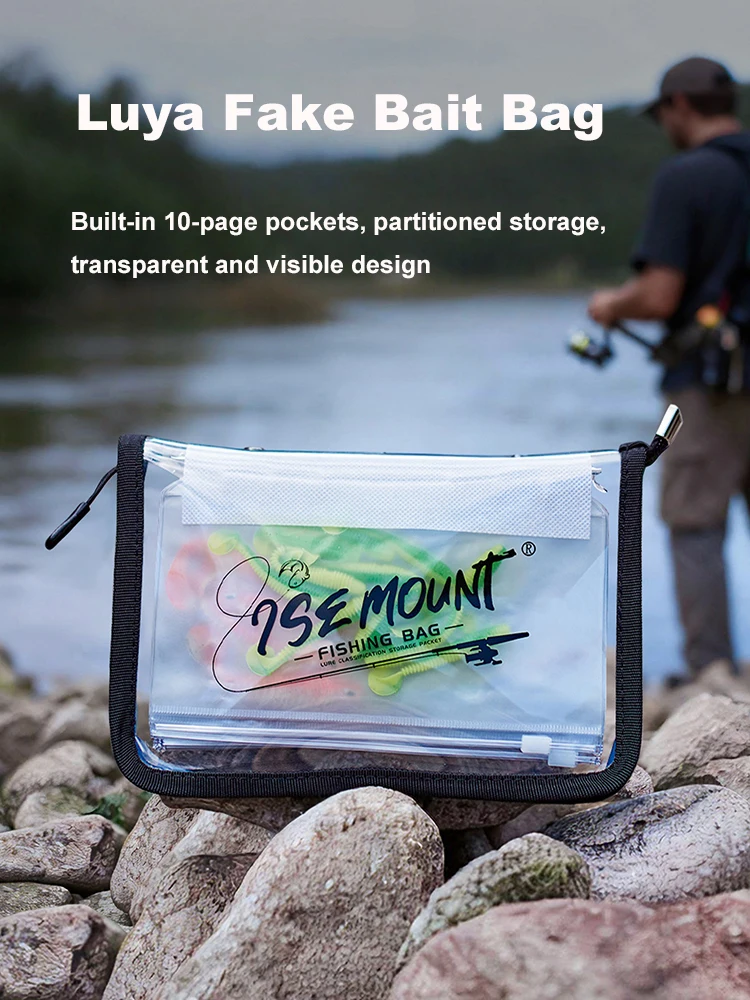 Luya Transparent Fake Bait Bag PVC Inner Bag Partitioned Waterproof Storage Bag Fishing Sorting Accessories Storage Bag