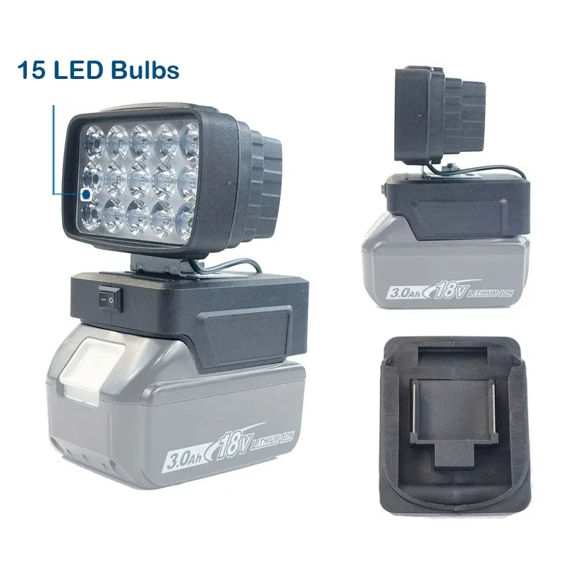 8W LED Work Light For Makita/Dewalt/Milwaukee BL1430 BL1830 Lithium Battery Outdoor Lighting Work Lamp Camping Lighting