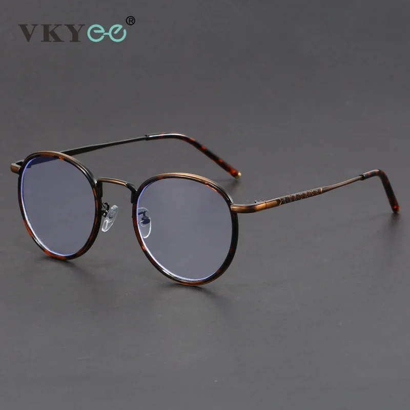VICKY New Retro Round Geometric Design Men's and Women's Anti-blue Light Reading Glasses Can Be Customized Prescription 1043