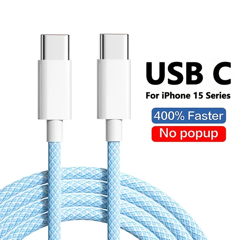 

Кабель для быстрой зарядки USB C для iPhone 15 16 Pro Max 15 16 Plus Samsung Huawei Xiaomi Redmi Type C — плетеный кабель типа C