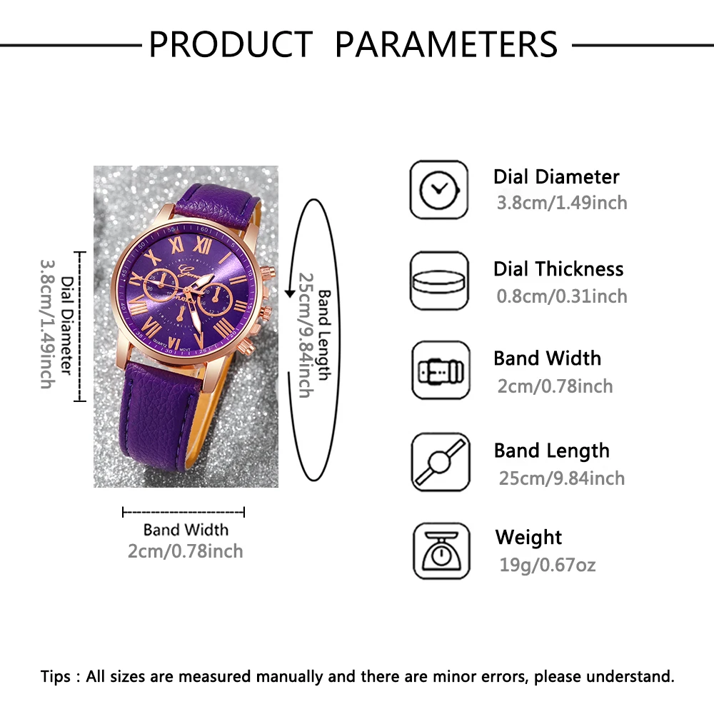 ساعة كوارتز كاجوال نسائية + طقم سوار، مناسبة للارتداء في جميع الأماكن، رمضان، عيد الحب، عيد الأم، عيد الميلاد