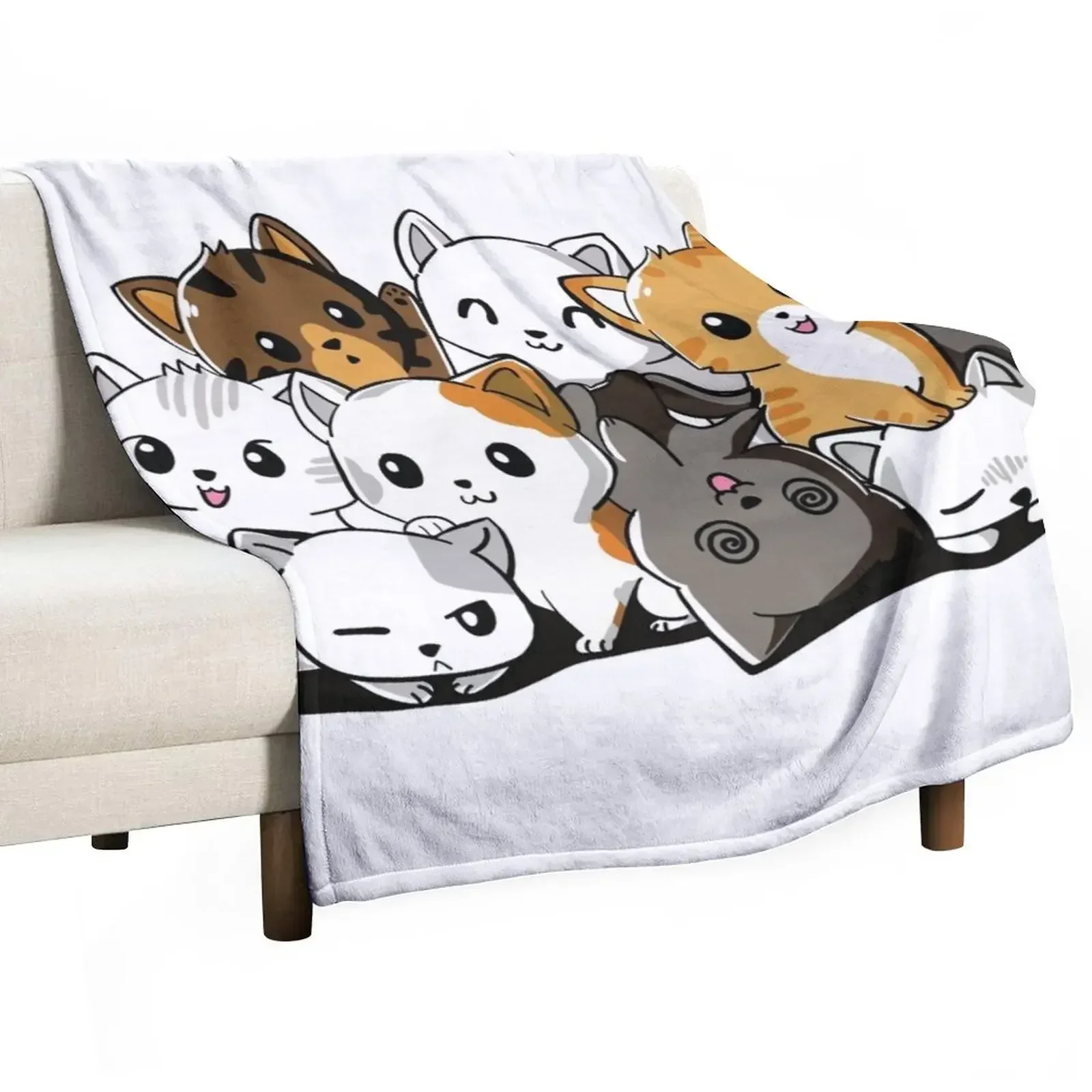 Cute cat compilation Throw Blanket Plaid Soft Plush Plaid Blankets