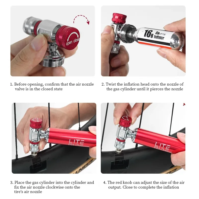 CO2 Pump For Bicycle Schrader Presta Adapter Bike Pump Inflator Aluminum Tire Tube Mini size MTB Bicycle Pumps CO2 Cartridge
