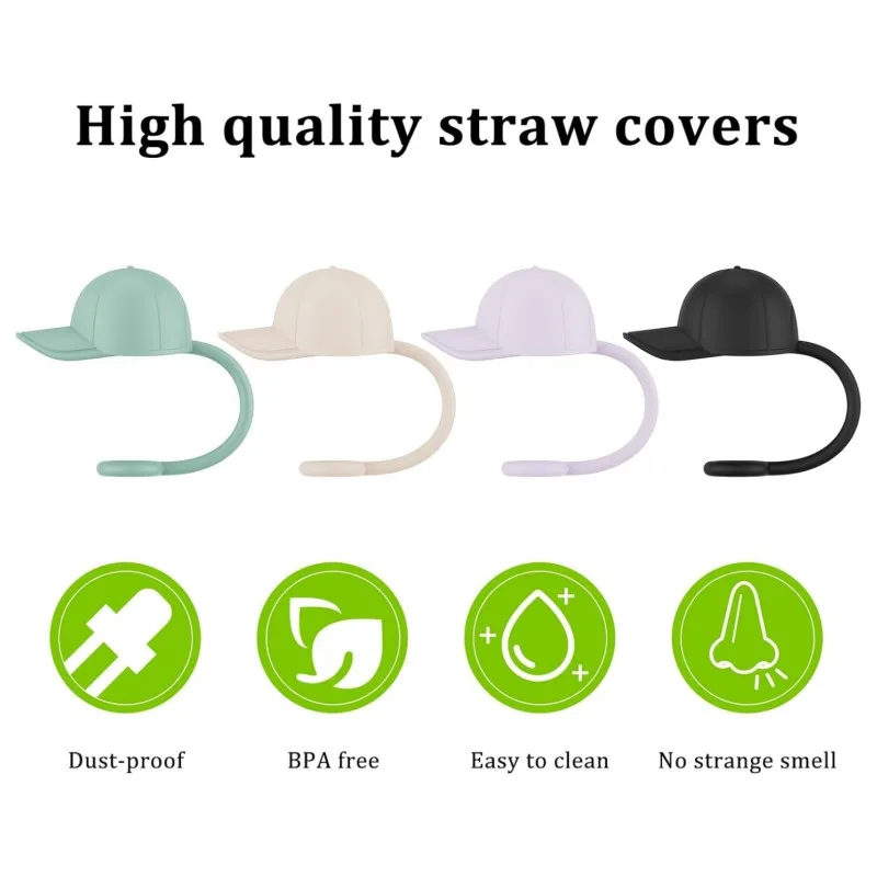 Straw Cover Cap for Stanley Cup 20-40oz Tumblers Accessories,Cute Silicone Straw Topper Reusable 4-6 Pcs,Compatible with Simple