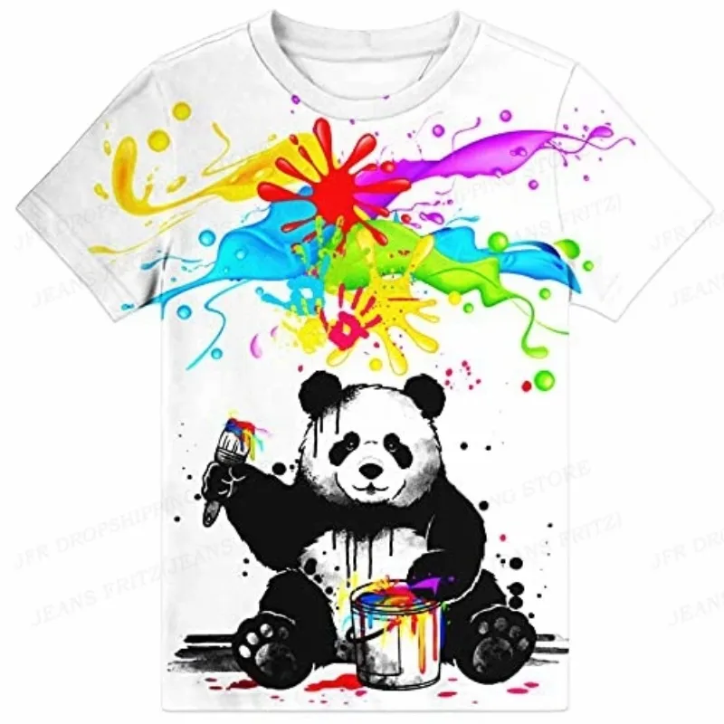 Summer T-shirt Kung Fu Panda Printed Women's Casual Fashion Street Wear Short Sleeve T-shirt Neutral Harajuku T-shirt Clothing