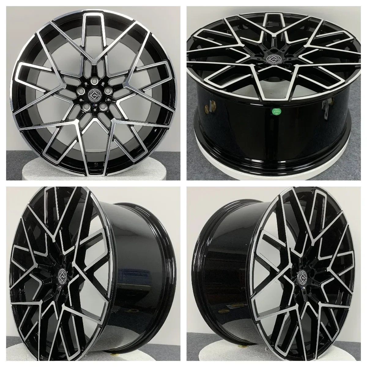 17/18/19/20 Inch Cool Multi-Spoke Car Rim Wheel 5x120 5 Holes Polished Black Finish New 50mm/25mm/40mm/10mm/0mm 120.65mm/115mm