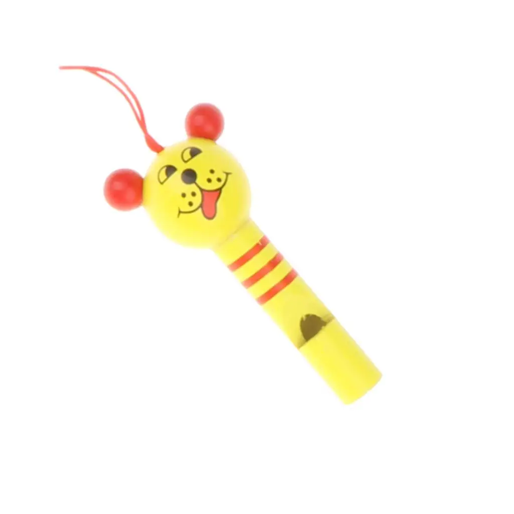 Set of 8 Wooden Whistles Toy Cartoon Animal Head Kids Music Instrument for Baby Wooden Toys Early Education