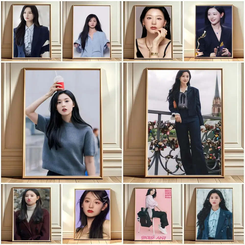 Korean Actress K-Kim Ji-won Poster Print Painting Home Decor for Bedroom Living Room Hallway